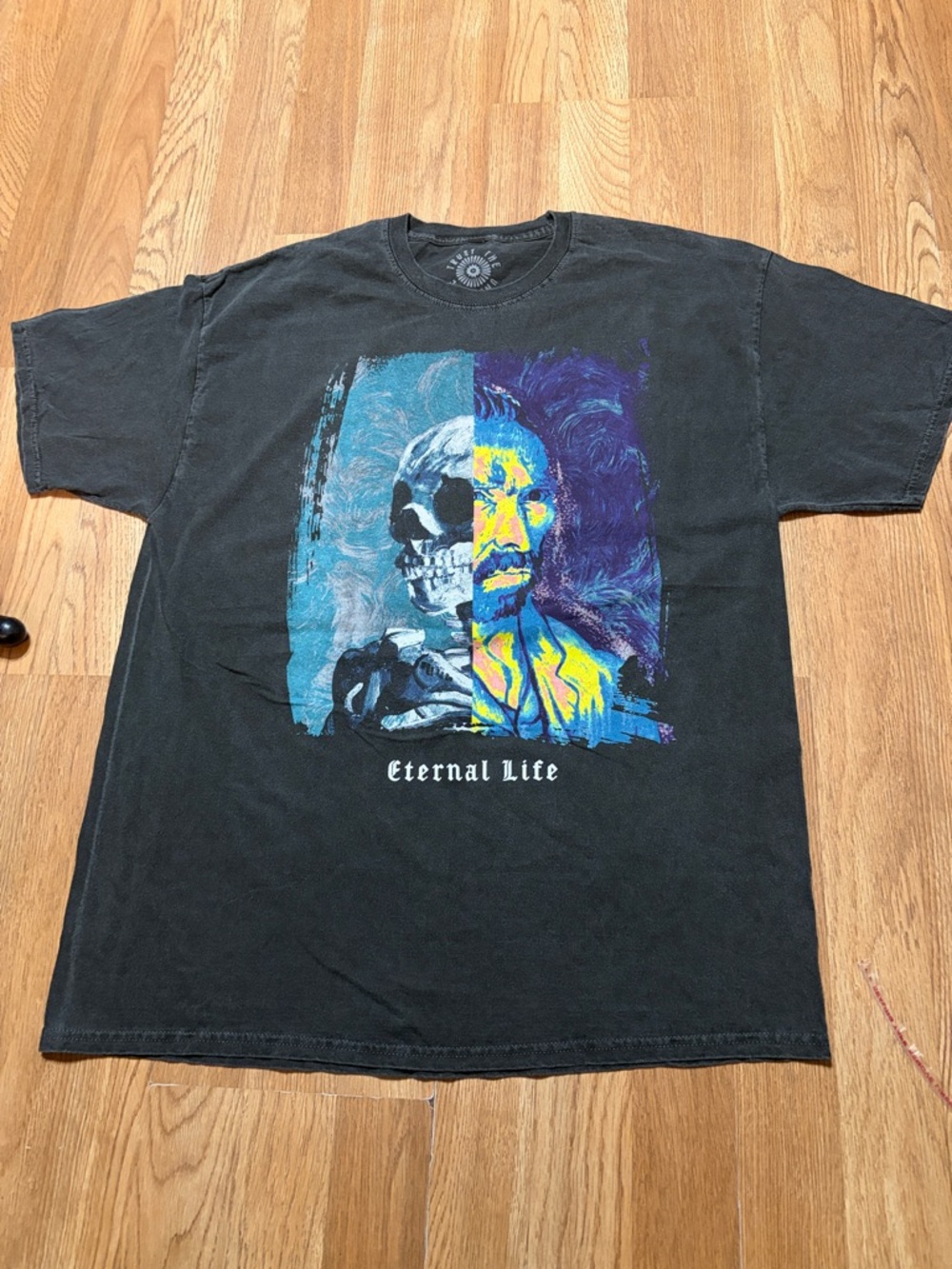 Trust The Universe Eternal Life Graphic Tee - Washed Black - Size Large